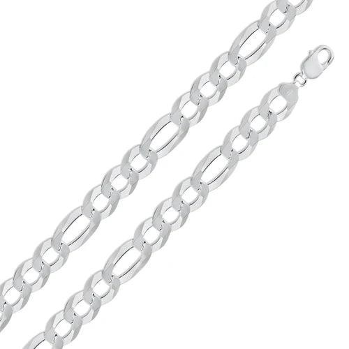 Flat Figaro Chain 925 Silver/Cadena De Plata 925 Estilo Figaro Plano