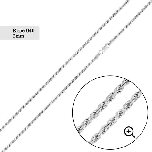 Rope Chain Solid 925 Silver