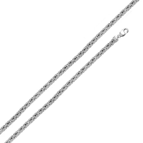 Solid 925 Silver Byzantine Chain/ Cadena De 925 Plata Estilo Bizantino